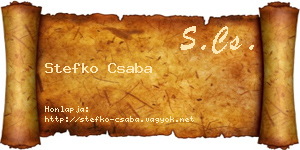 Stefko Csaba névjegykártya